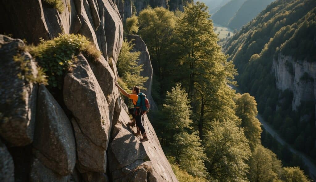 Climbing routes in Germany, showcasing diverse landscapes and rock formations